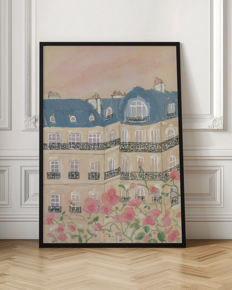 Sunset Over Paris Buildings
