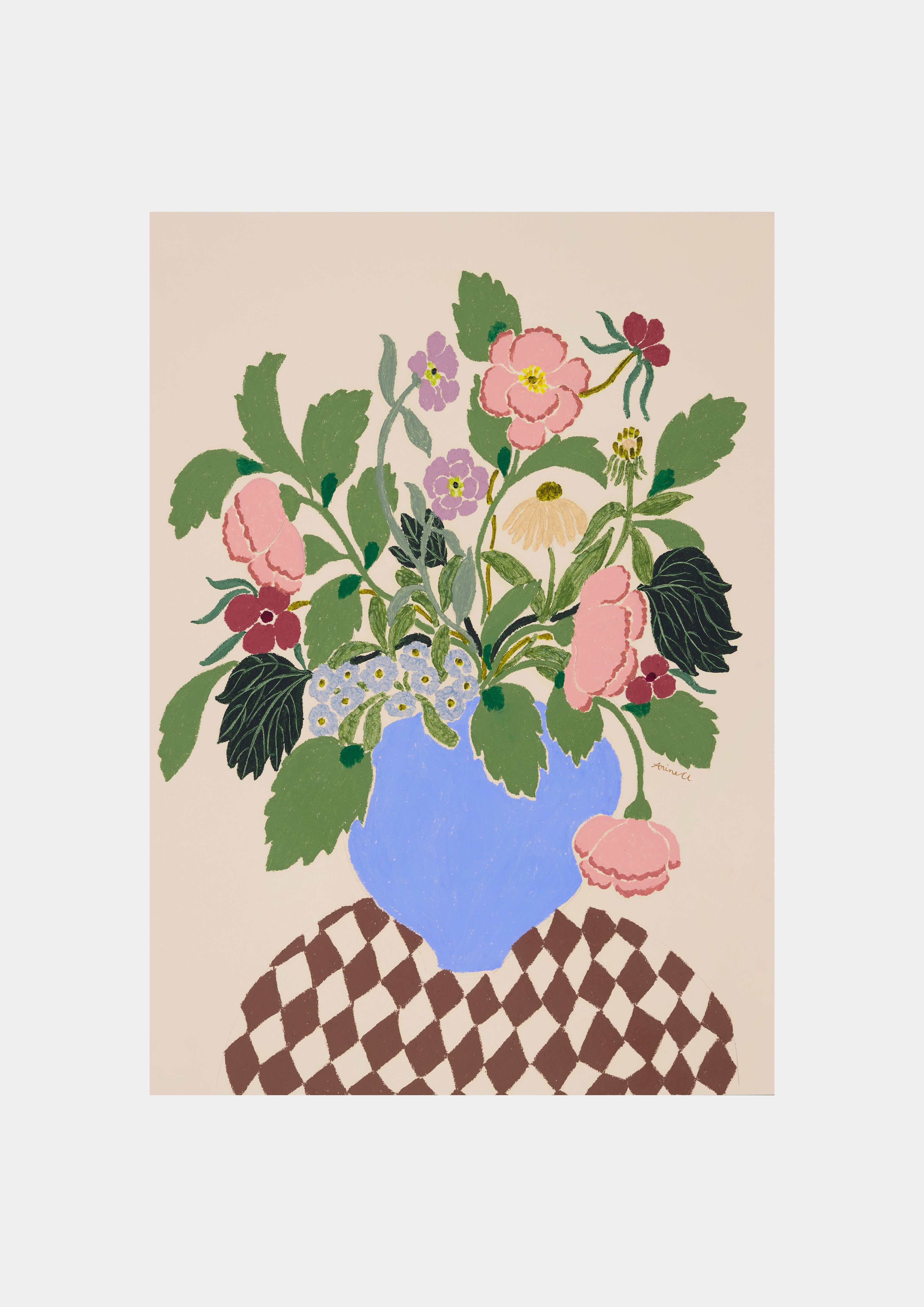 Peonies In A Blue Vase