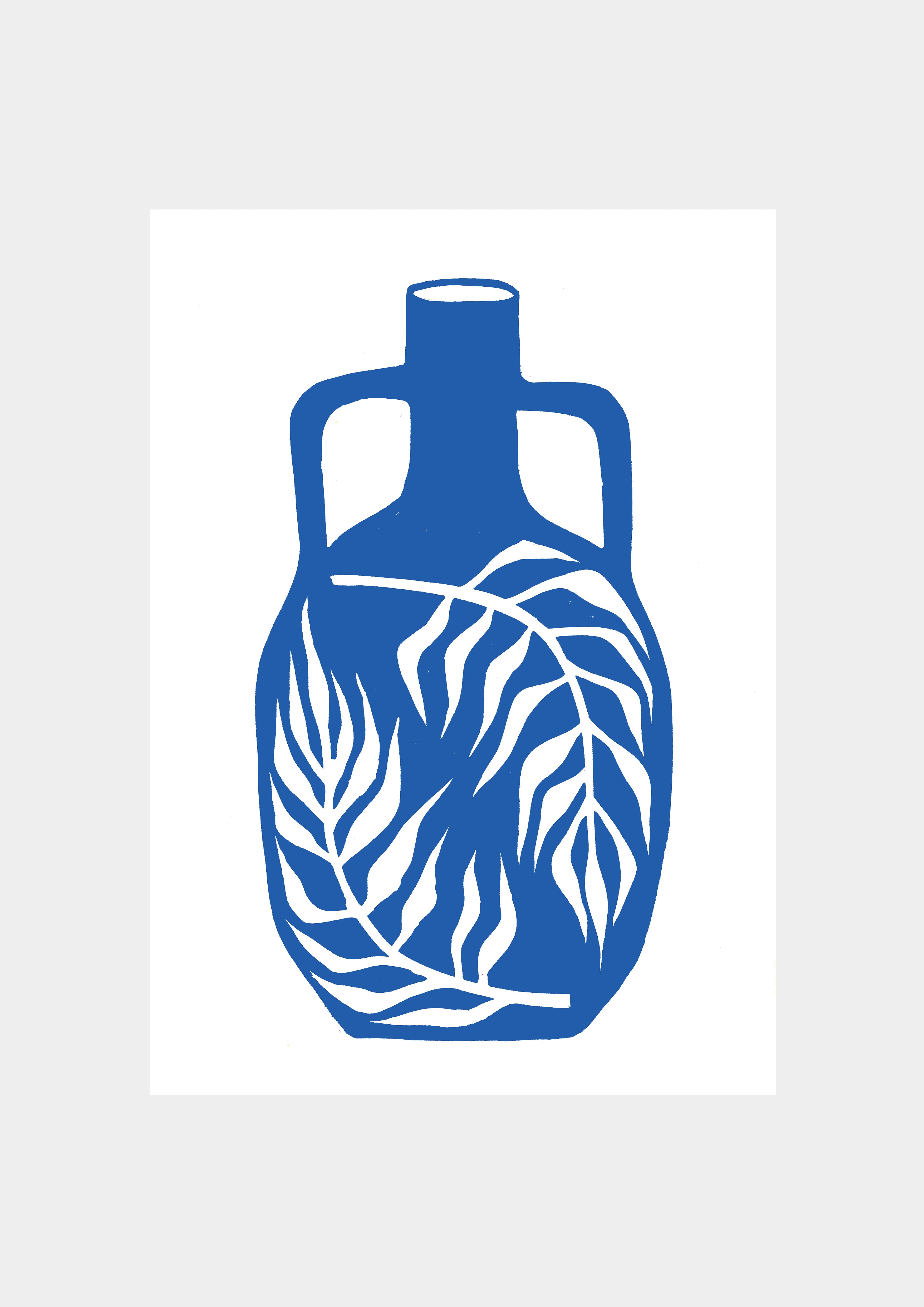 Palm Vase Blue