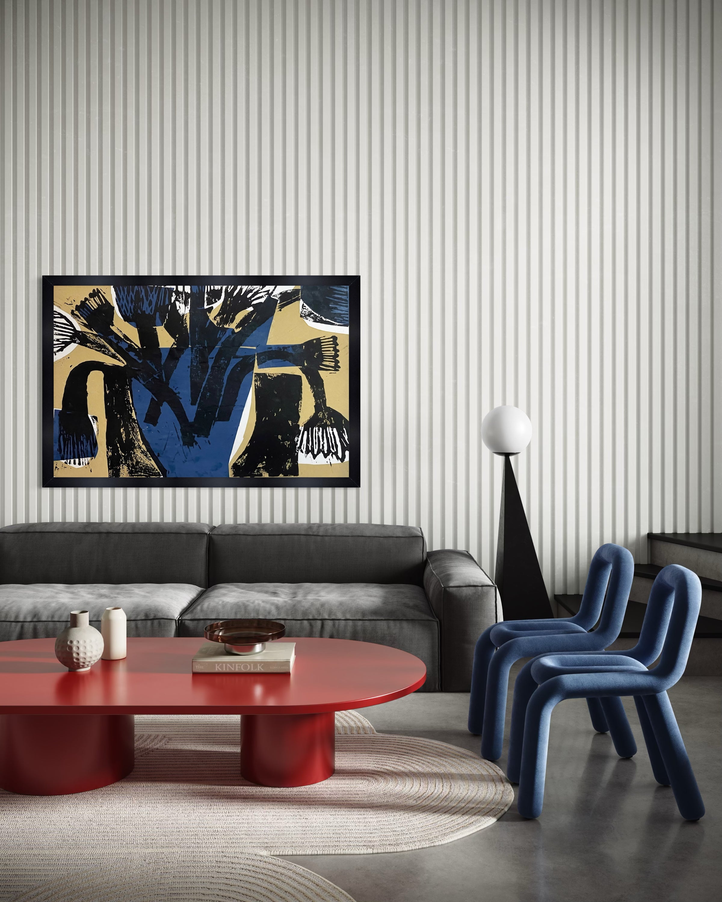 Flowers in a Vase (Blue & Black)